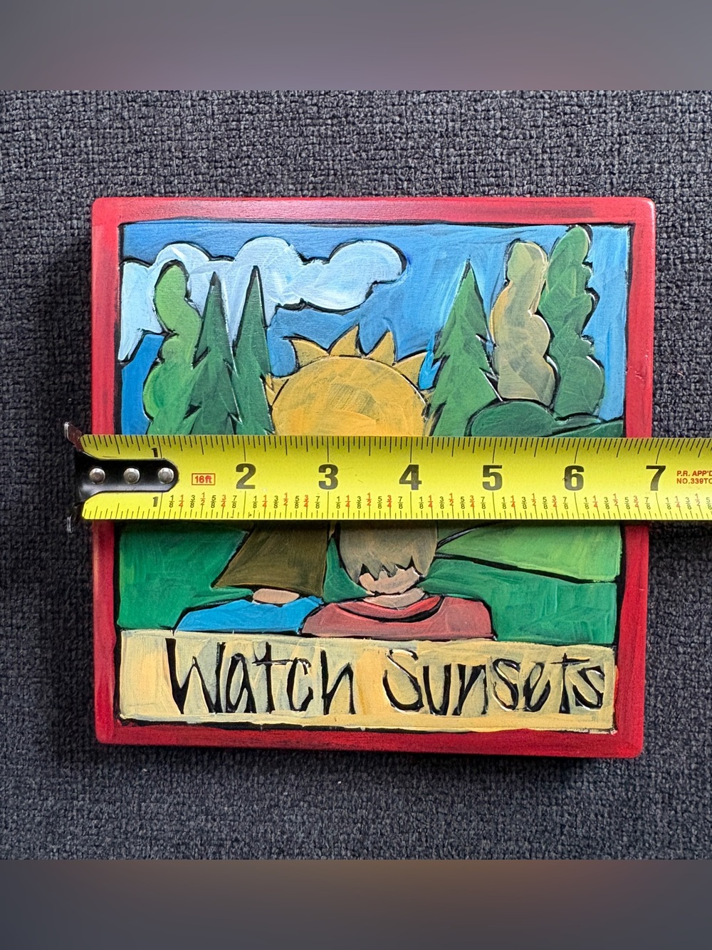 Watch sunsets 7 x 7 plaque - Picture 3 of 10